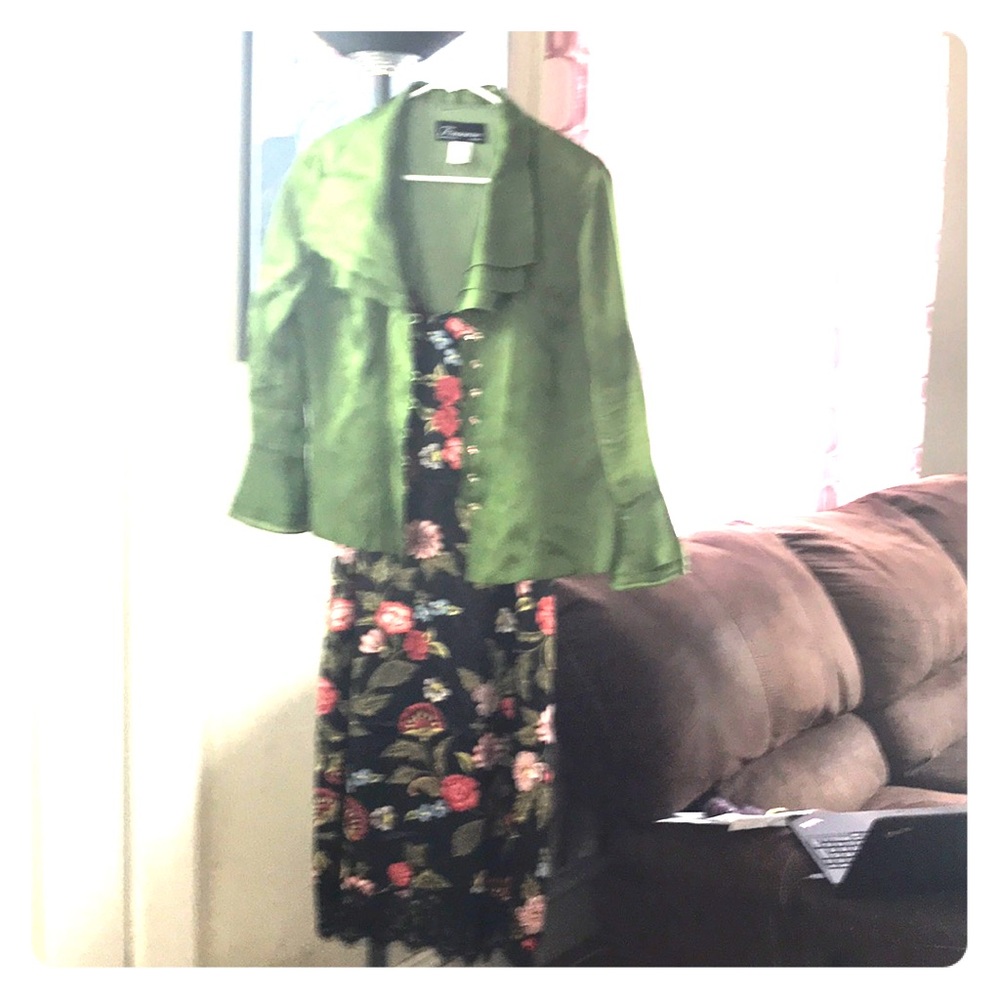 Slip dress with cover jacket